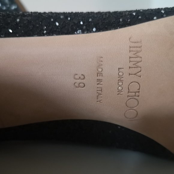 JIMMY CHOO Anouk glitter-finished leather pumps - Picture 6 of 8